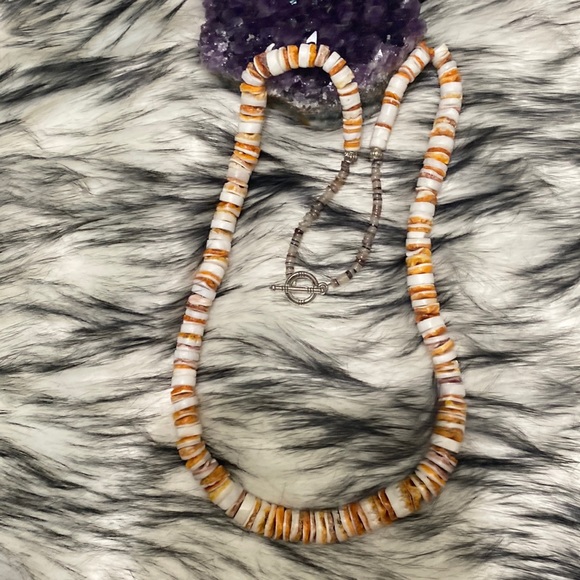 Native American Gradual spiny oyster shell heishi necklace - Picture 4 of 6